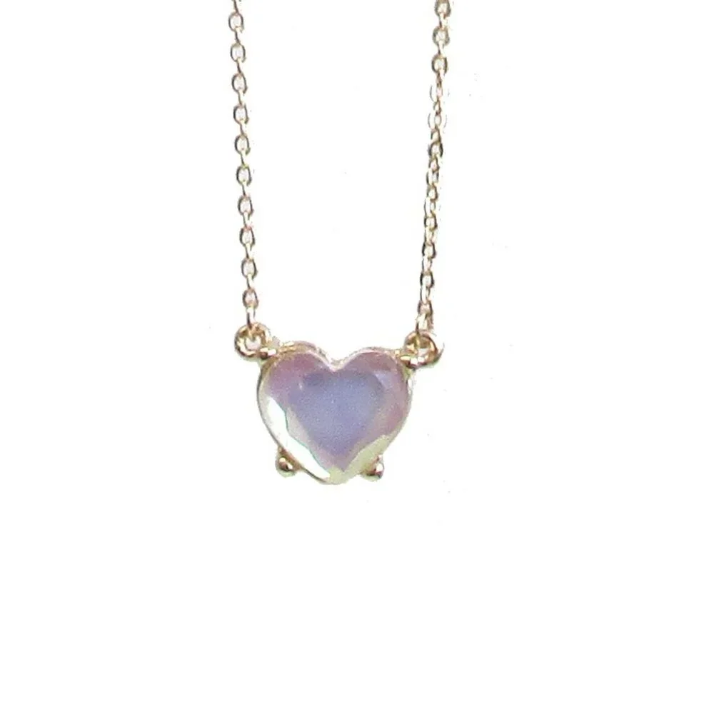 Facet stone heart pendant necklace - Picture 2 of 3